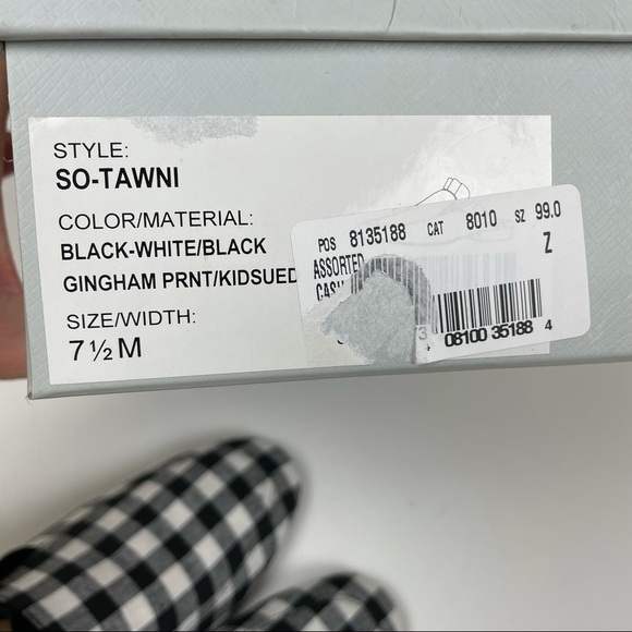 Sole Society Mules Black White Gingham 7.5 NEW - Picture 7 of 7